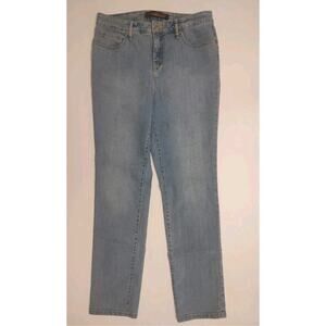 Gloria Vanderbuilt Blue Jeans Missy Size 8 Stretchy 5 Pocket Design Embroidered